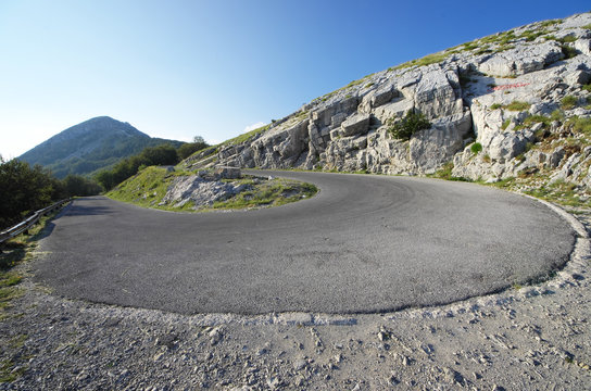 Hairpin Bend On The Mountain Road, Montenegro