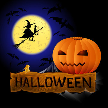 Witch&Pumpkin Halloween Card