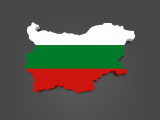 Three-dimensional map of Bulgaria