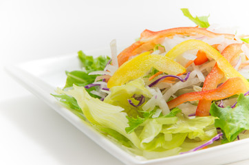 パプリカとレタスと大根のミックスサラダ