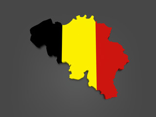 Three-dimensional map of Belgium