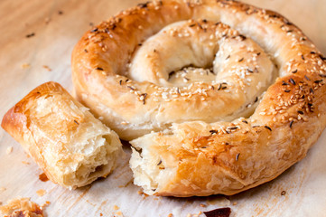 Wrapped cheese pie