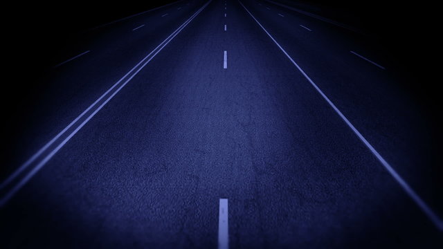 Computer generated of running road at night
