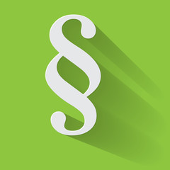 Paragraf Papier Weiß Long Shadow Hintergrund Grün