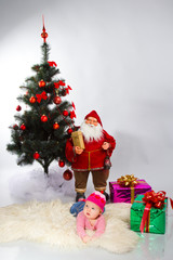 baby with xmas decoration