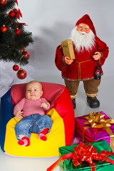 baby with xmas decoration