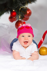 baby with xmas decoration