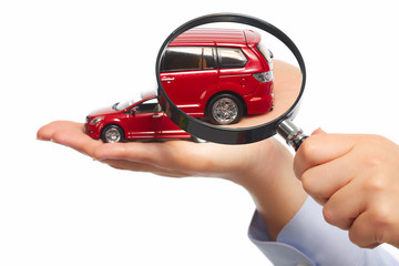 Hand with car.