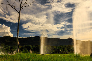 Fototapeta na wymiar Sankamphaeng Hot Springs, Chiangmai, Thailand