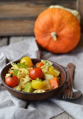 pasta with tomato and pumpkin