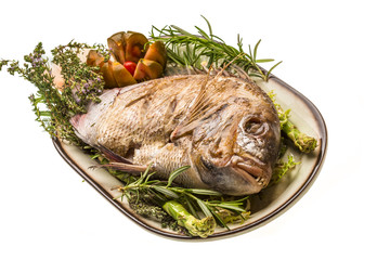Grilled sea perch