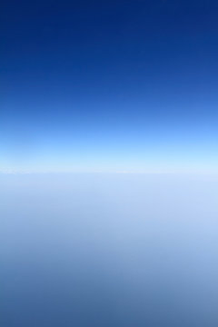 Blue horizon, aerial shot