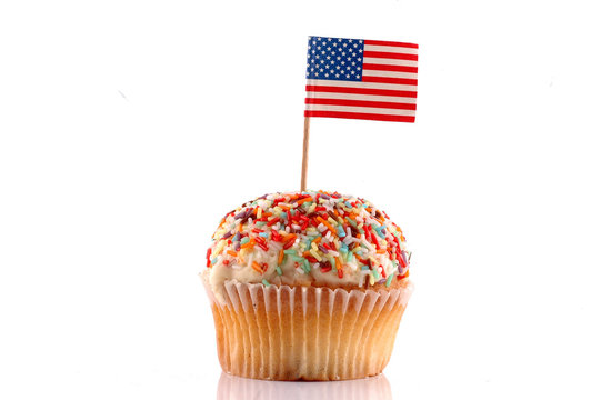 Cupcake with American Flag