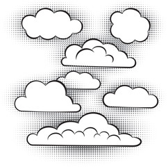 vector set of  clouds