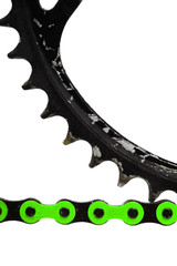 Green bicycle chain