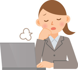 ビジネスウーマン　PC