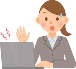 ビジネスウーマン　PC