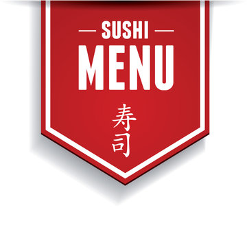 Sushi bar menu with japanese characters