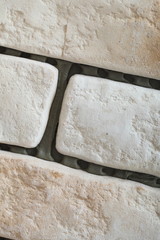 Renovation at home wall clinker tile as background