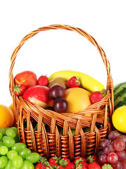 Different fruits  on white background