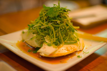 Tofu and seaweed salad