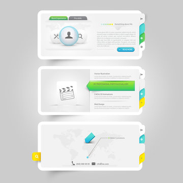 Website template elements:Personal VCard template