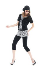 casual young fashion wearing modern sunglasses.