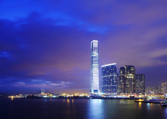 Kowloon skyline in Hong Kong