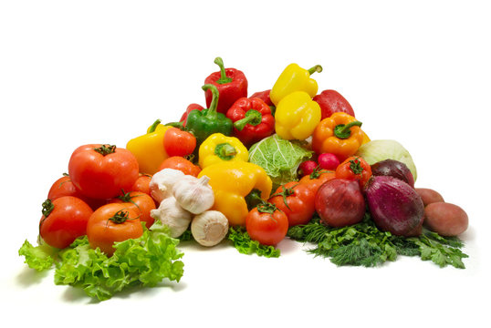  fruits and vegetables isolated 