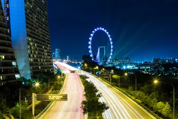 Gordijnen Singapore cityscape © leungchopan