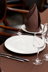 Tables set for meal