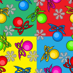 colorful seamless background with Christmas toys