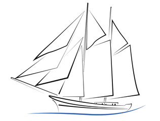 design vieux bateau à voile
