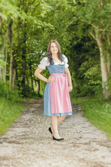 woman in bavarian traditional dirndl