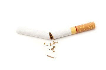 Stop smoking on white background.