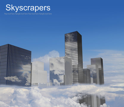 Skyscrapers in the clouds