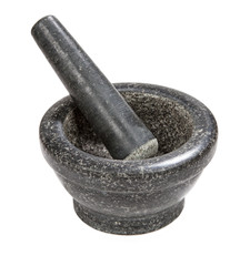 Stone mortar isolated on white background