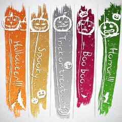 Colorful banners with Halloween symbols