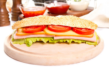 Ham and cheese sub