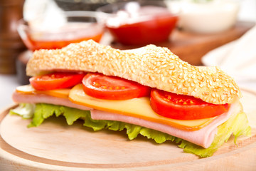 Ham and cheese sub