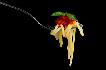 Pasta on black background