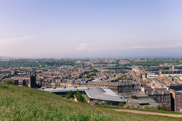 View from the Calton Hill to the Edinburgh city, Scotland