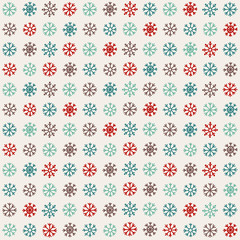 Seamless pattern with hand drawn snowflakes