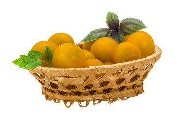 Yellow bright cherry tomato