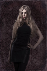 portrait of blonde dark witch