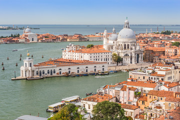 Naklejka na ściany i meble Grand Canal and Basilica on sunny day, Venice