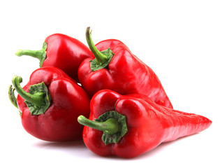Red Chilli Peppers On White Background
