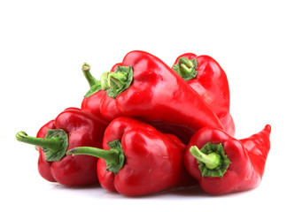 Red Chilli Peppers On White Background