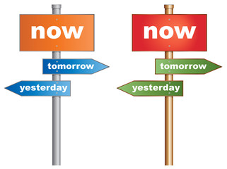Time Management Isolated Signpost EPS10 Vector
