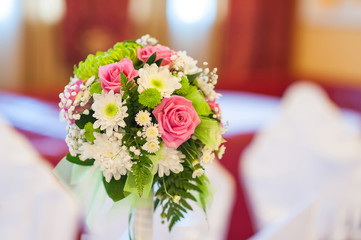 close up of beautiful wedding bouquet